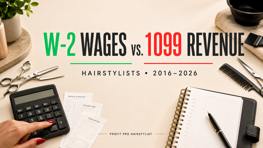 W-2 Wages vs. 1099 Hairstylist Revenue: What the Numbers Show (2016–2026)